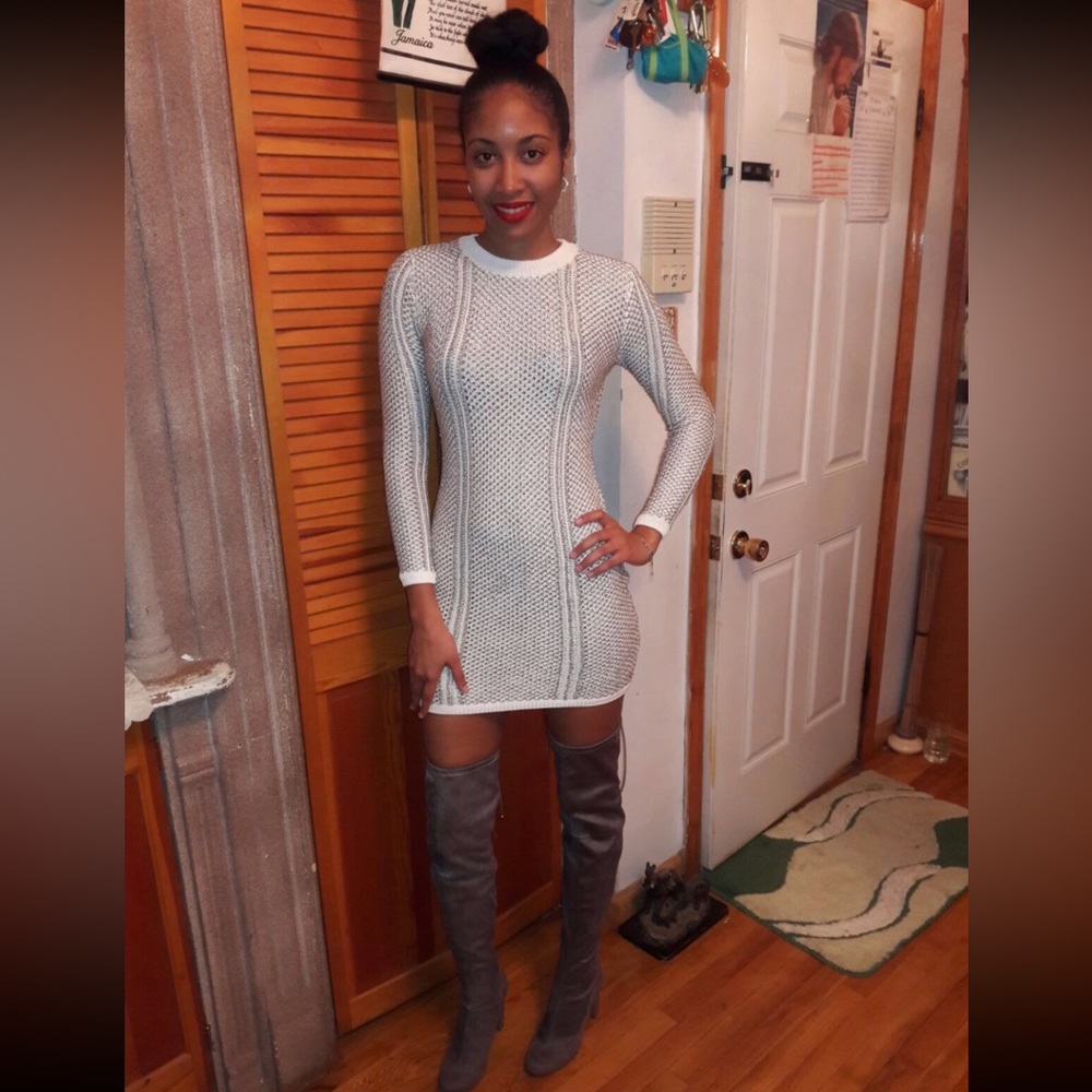 Misguided Silver and white dress